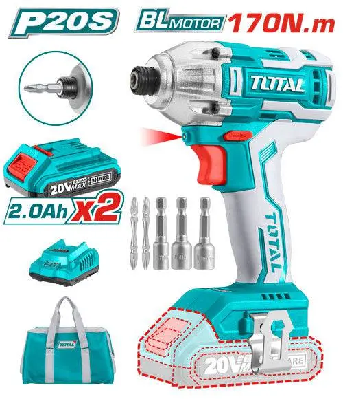 DESATORNILLADOR D/IMPACTO 20V 1/4'' 2 PILA UTIRLI2002  TOTAL