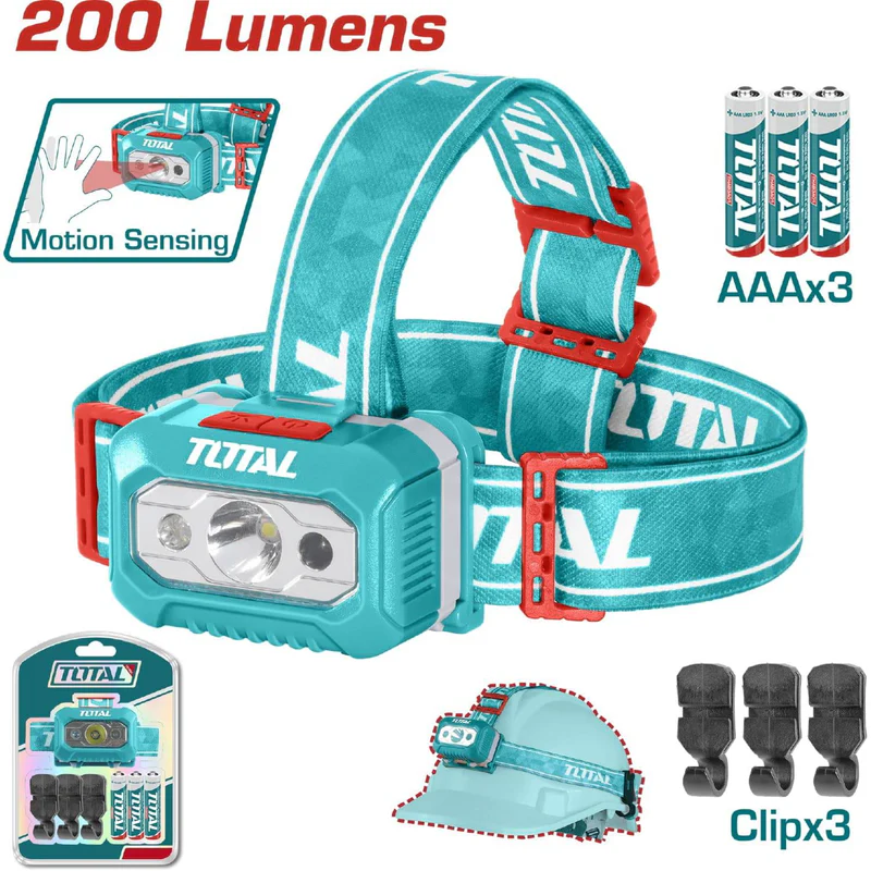 LAMPARA DE CABEZA 200 LUMENS THL013AAA6 TOTAL