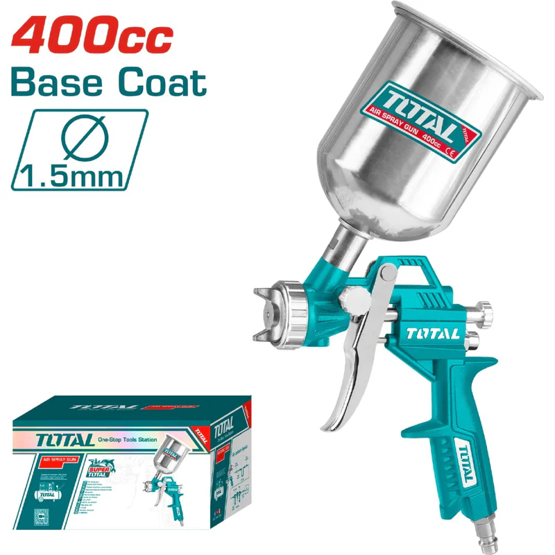 PISTOLA PINTAR TOTAL TAT10401 ALTA PRESION 400CC VASO METAL