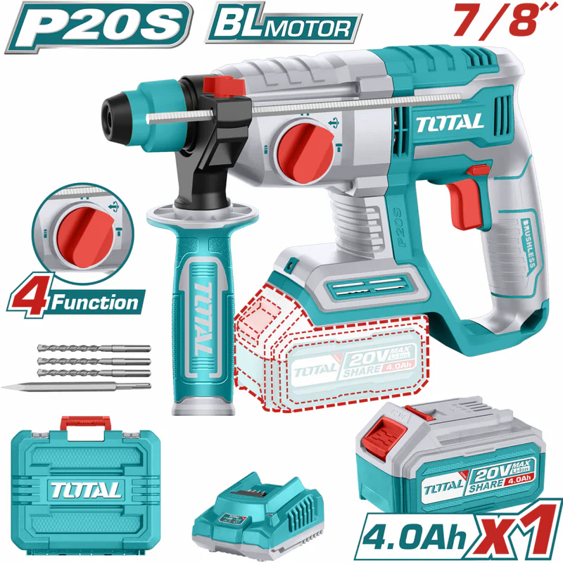 TALADRO ROTOMARTILLO SDS 20V 1000RPM UTRHLI202081 TOTAL
