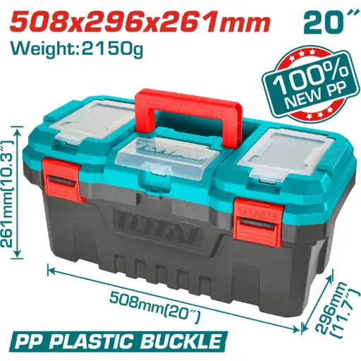 [A1002052] CAJA HERRAMIENTAS TOTAL TPBX0201 PLASTICA 20" BROCHE PLASTICO