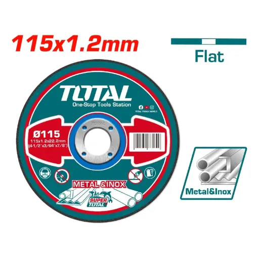 [A1001895] DISCO DE CORTE DE METAL ABRASIVO PLANO 4 1/2'' 115X 1.2 MM TAC2211151 TOTAL