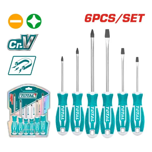 [A1001486] JGO. DE DESTORNILLADORES 6 PCS THT250606  TOTAL