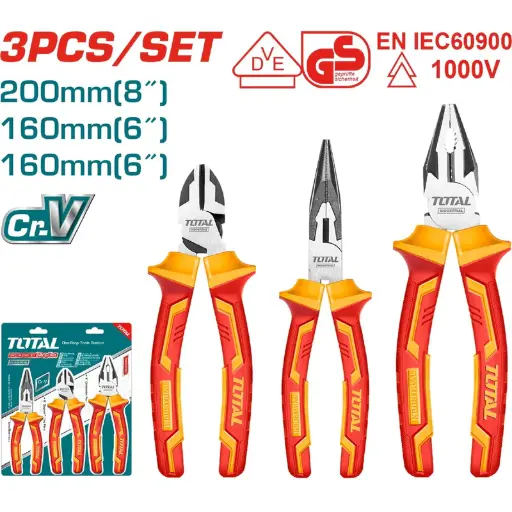 [A1001479] JUEGO 3 PZAS ALICATES AISLADOS 1000V TOTAL THT2K0302