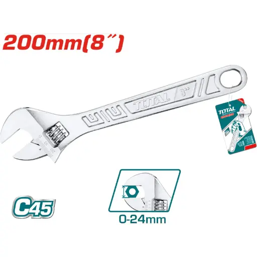 [A1000593] LLAVE AJUSTABLE 200MM/8 THT101083 TOTAL