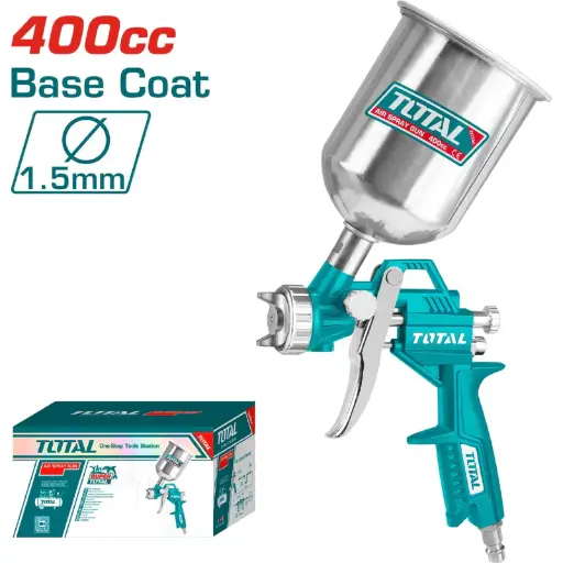 [A1000189] PISTOLA PINTAR TOTAL TAT10401 ALTA PRESION 400CC VASO METAL