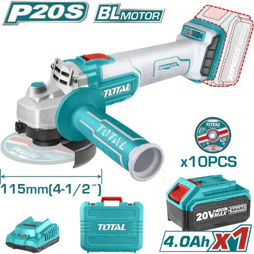 [A1001982] PULIDORA INALAMBRICA 4 1/2'' 8500RPM 20V UTAGLI2011587 TOTAL