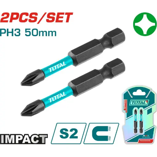 [A1002138] PUNTA DESTORNILLADOR TACIM71PH350 IMPACTO MANGNETICA ESTRIA #3 TOTAL