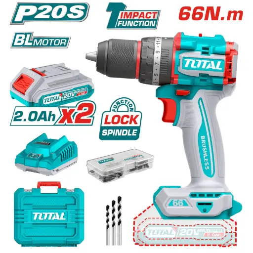 [A1002066] TALADRO DE IMPACTO 20V UTIDLI20668 66N C/MARTILLO TOTAL